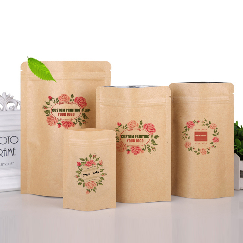 Logo Food Snack - Sacs d'emballage personnalisés en papier kraft