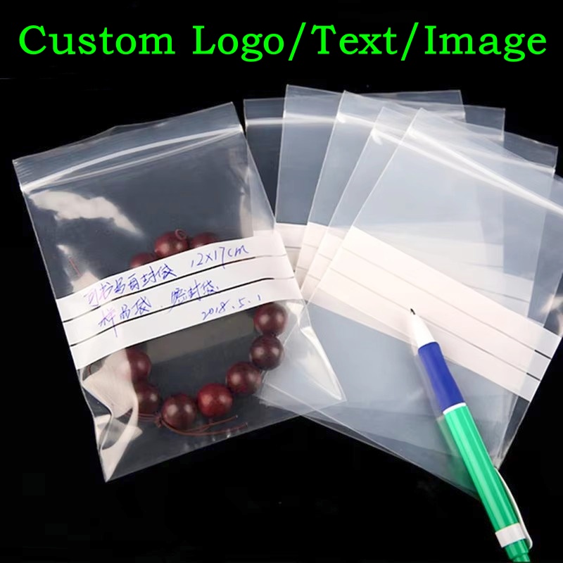 Logo Food Snack - 200 Sachets Ziplock Transparents en PE