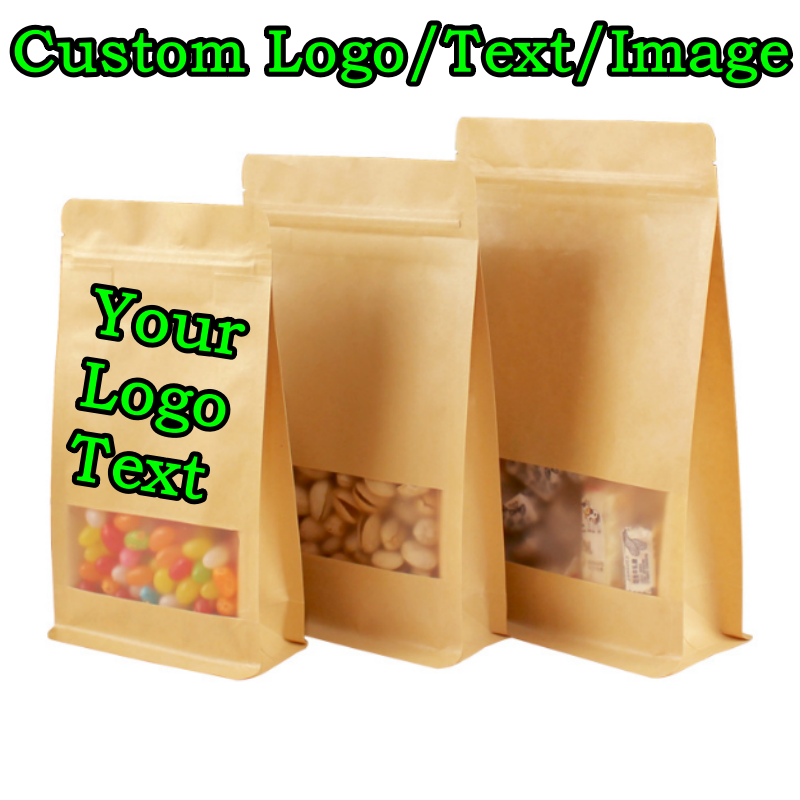 Logo Food Snack - 50 Sachets Doypack 3D en Papier