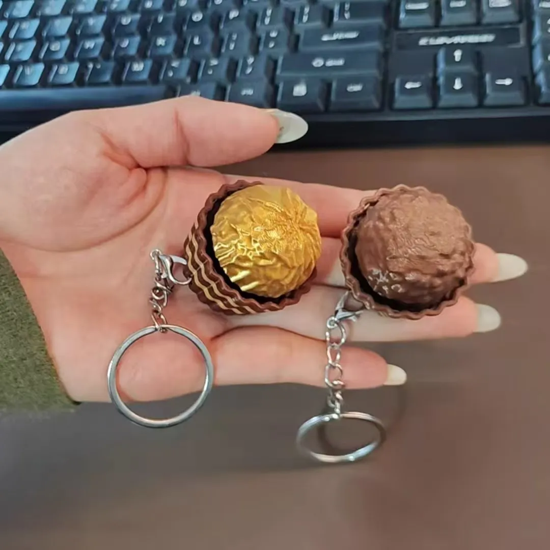 Food Sweet Snacks - Porte-clés clavier chocolat Dubaï, bouton anti-stress,