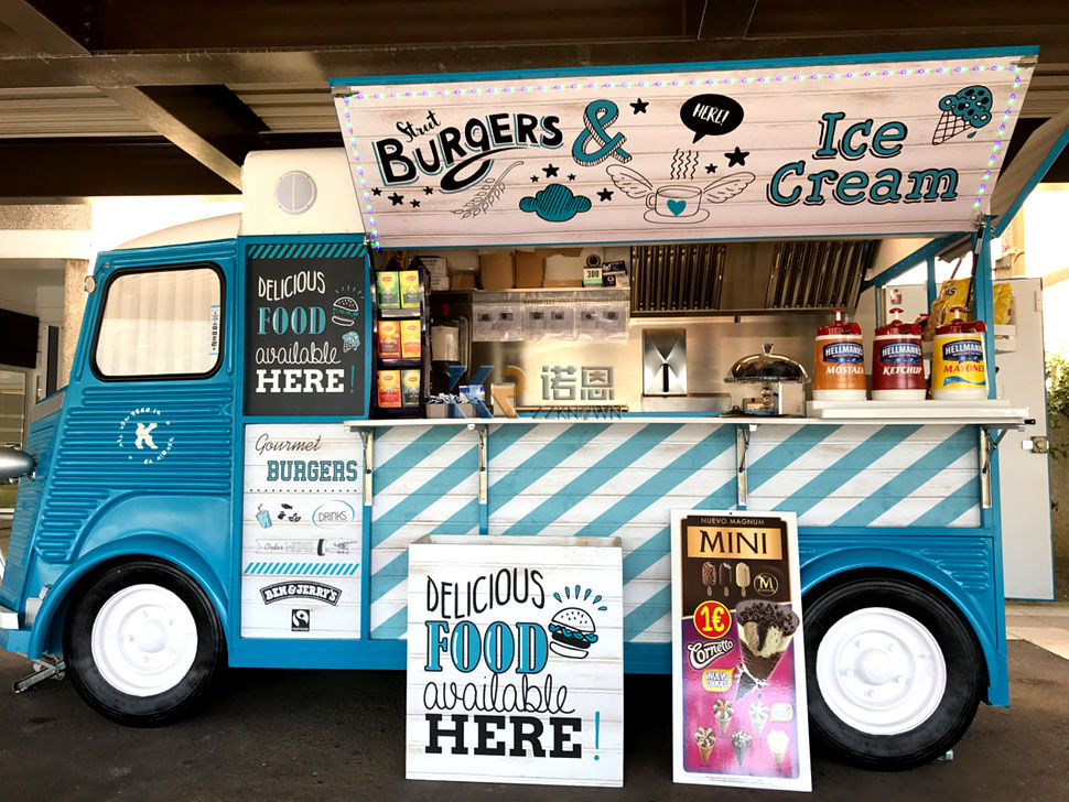 Fast Food With Snacks - Camion à Crème Glacée Électrique, Remorque