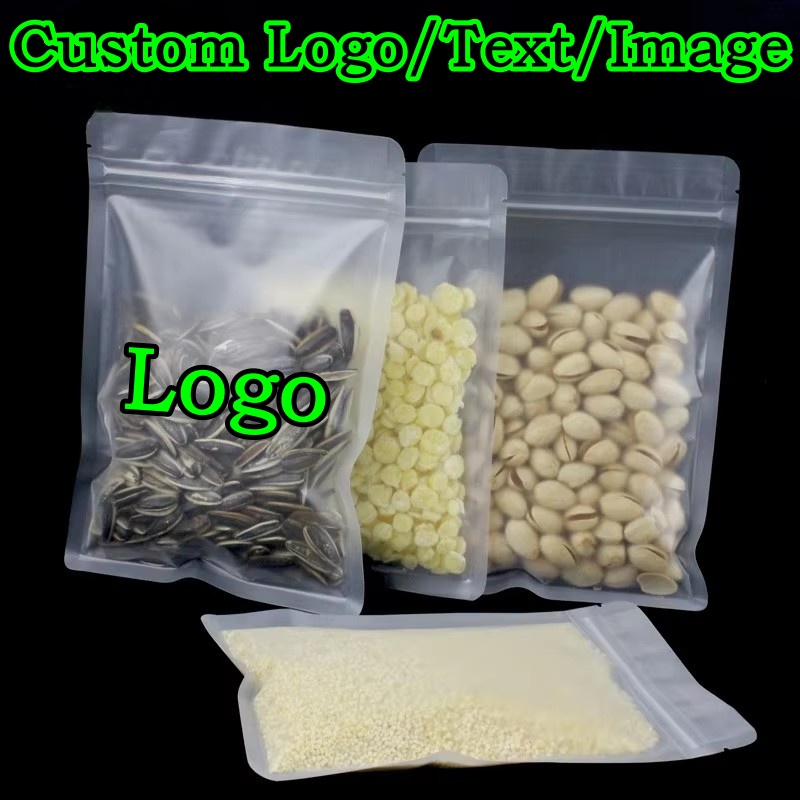 Logo Food Snack - 100 Sachets de Rangement en Plastique
