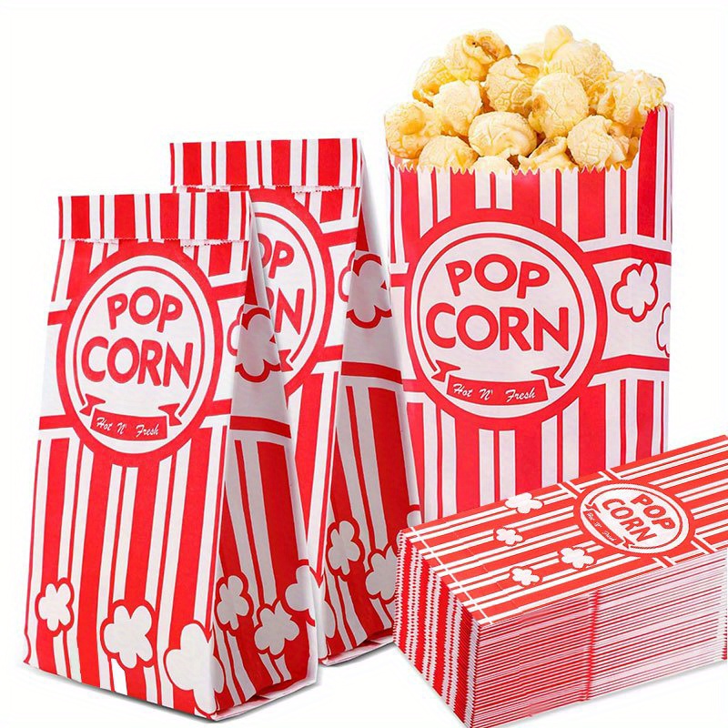 Food Snacks Party - Sacs à Popcorn Individuels en Papier