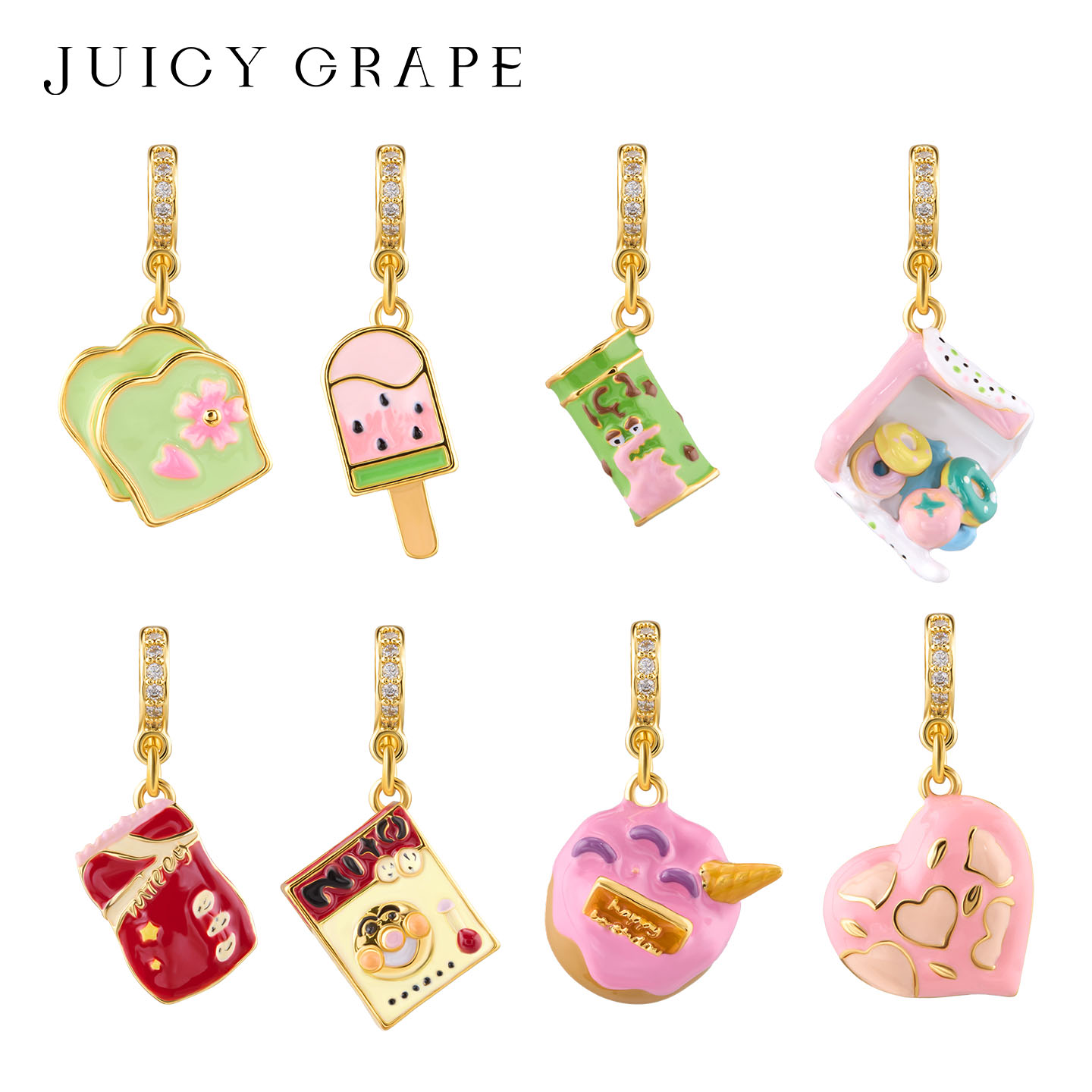 Food Sweet Snacks - Pendentifs en émail 3D en forme
