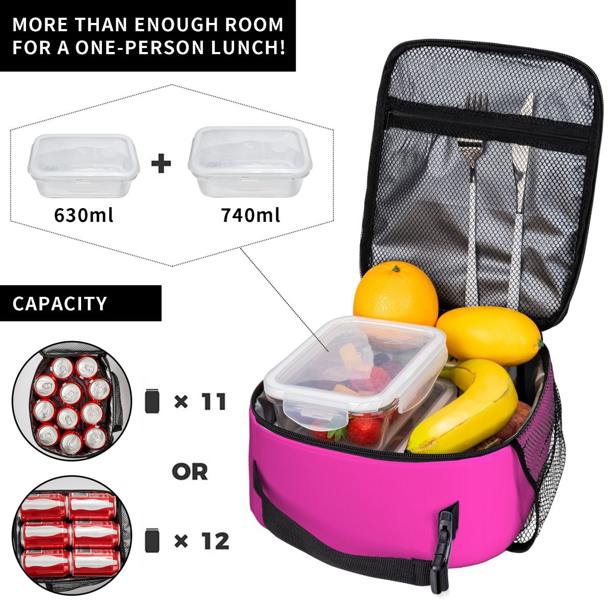 Sac isotherme rose fluo Panton - Homemade Food Snacks avis et prix